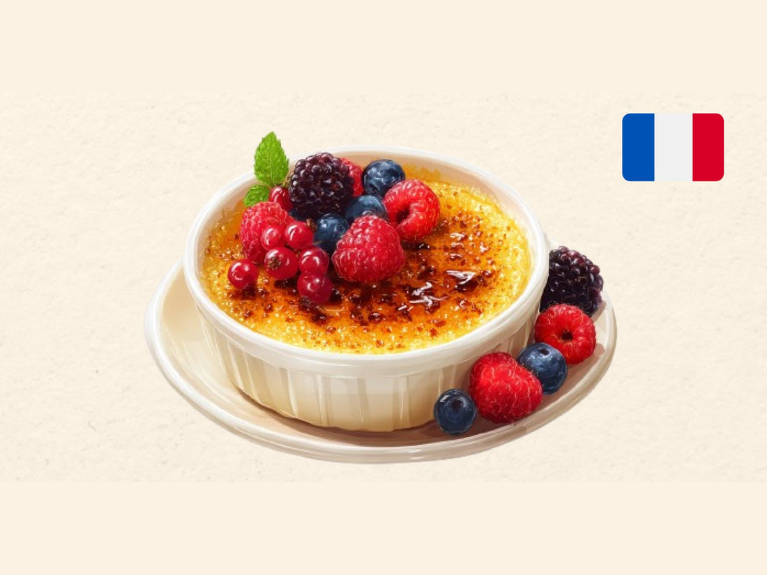 Crème Brûlée illustration from the Kitchen Impossible card