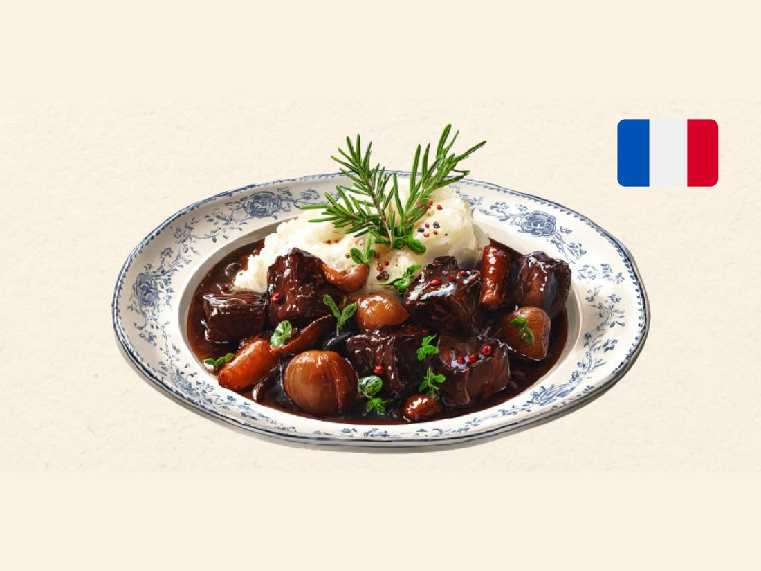 Beef Bourguignon illustration from the Kitchen Impossible card