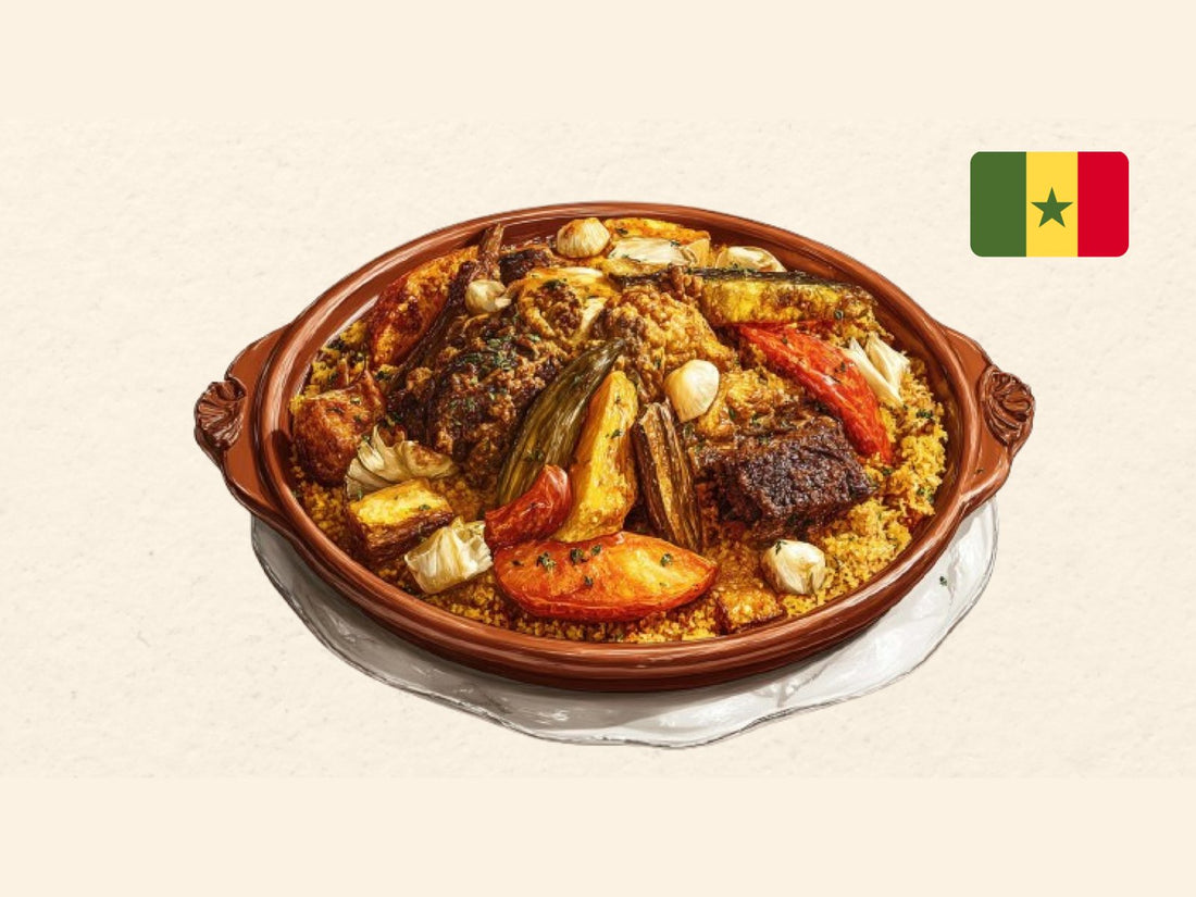 Thieboudienne illustration from the Kitchen Impossible card