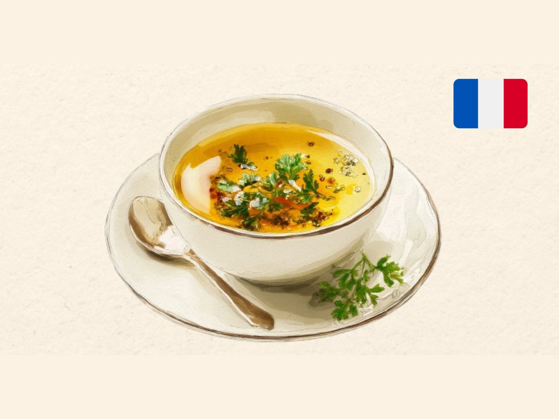 Consommé illustration from the Kitchen Impossible card