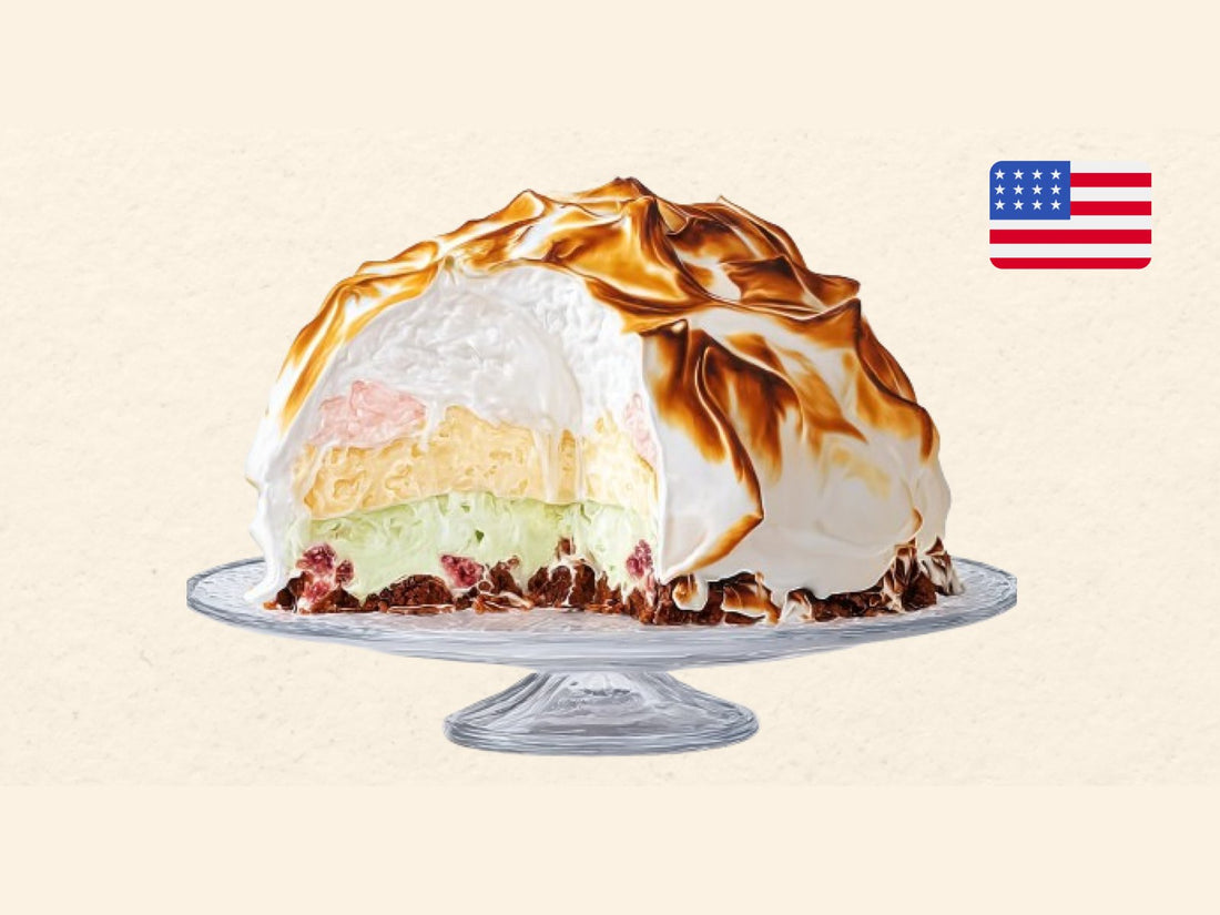 Baked Alaska illustration from the Kitchen Impossible card